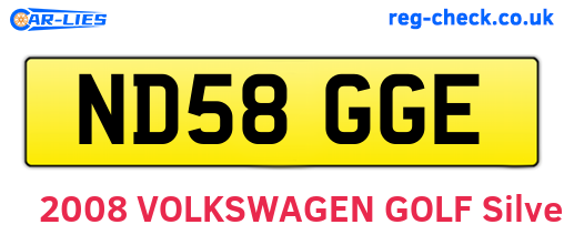 ND58GGE are the vehicle registration plates.