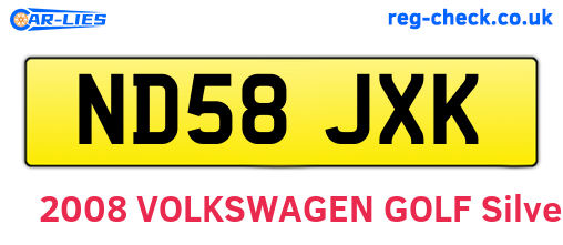 ND58JXK are the vehicle registration plates.