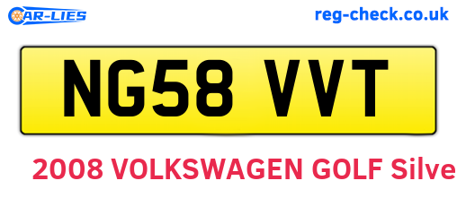 NG58VVT are the vehicle registration plates.