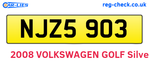 NJZ5903 are the vehicle registration plates.