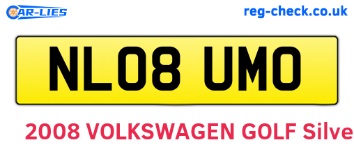 NL08UMO are the vehicle registration plates.