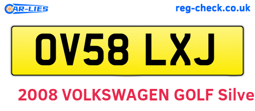 OV58LXJ are the vehicle registration plates.