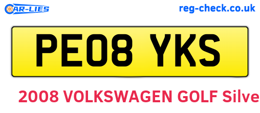 PE08YKS are the vehicle registration plates.