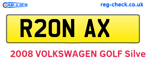 R20NAX are the vehicle registration plates.