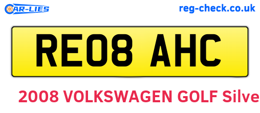 RE08AHC are the vehicle registration plates.