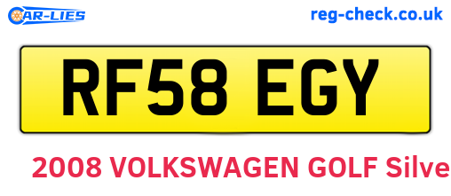 RF58EGY are the vehicle registration plates.