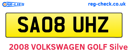 SA08UHZ are the vehicle registration plates.