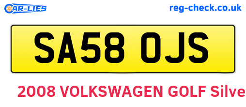 SA58OJS are the vehicle registration plates.