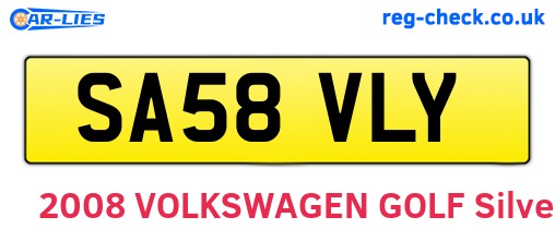 SA58VLY are the vehicle registration plates.