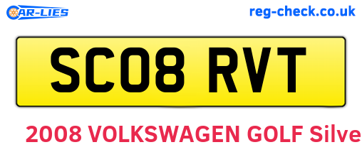 SC08RVT are the vehicle registration plates.