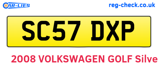 SC57DXP are the vehicle registration plates.