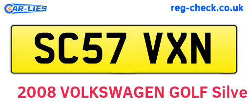 SC57VXN are the vehicle registration plates.