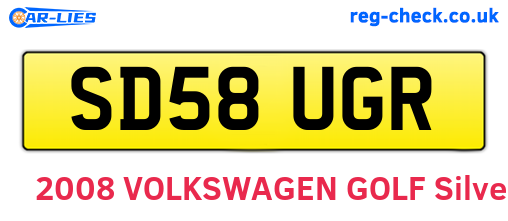 SD58UGR are the vehicle registration plates.