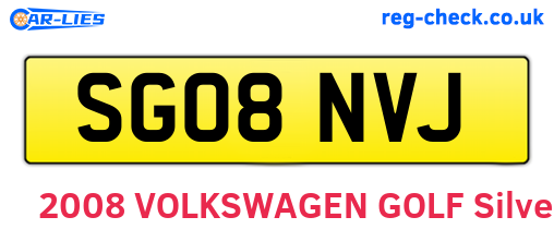 SG08NVJ are the vehicle registration plates.