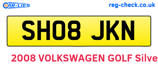 SH08JKN are the vehicle registration plates.
