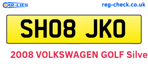 SH08JKO are the vehicle registration plates.