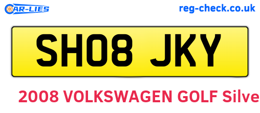 SH08JKY are the vehicle registration plates.