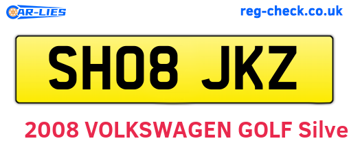 SH08JKZ are the vehicle registration plates.
