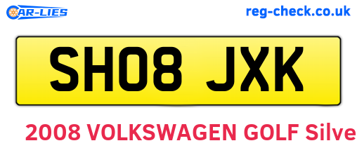 SH08JXK are the vehicle registration plates.