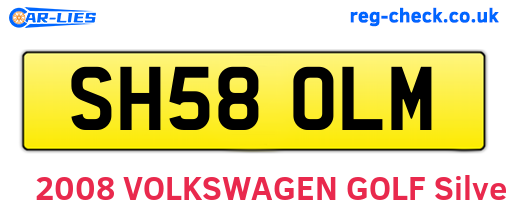 SH58OLM are the vehicle registration plates.