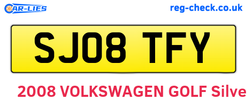 SJ08TFY are the vehicle registration plates.
