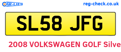 SL58JFG are the vehicle registration plates.