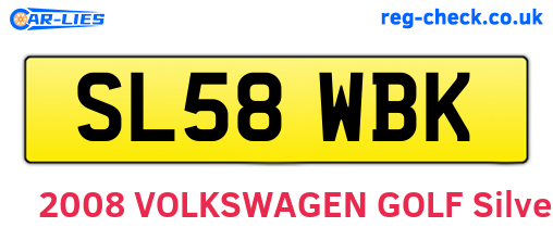 SL58WBK are the vehicle registration plates.