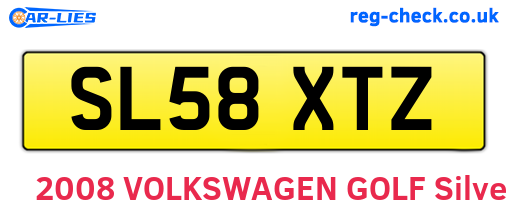 SL58XTZ are the vehicle registration plates.
