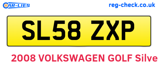 SL58ZXP are the vehicle registration plates.