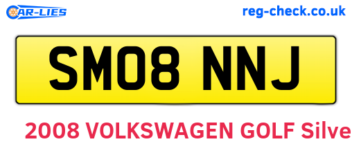 SM08NNJ are the vehicle registration plates.