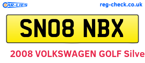 SN08NBX are the vehicle registration plates.