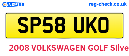 SP58UKO are the vehicle registration plates.