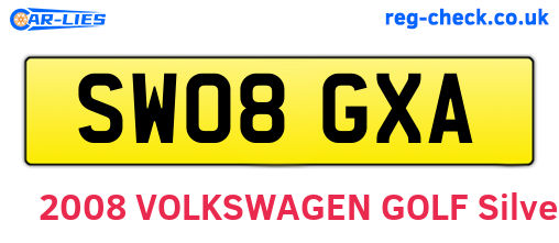 SW08GXA are the vehicle registration plates.