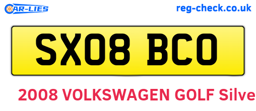 SX08BCO are the vehicle registration plates.