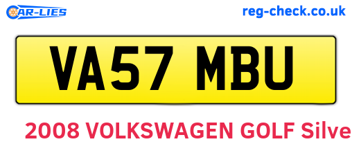 VA57MBU are the vehicle registration plates.