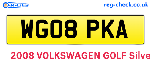 WG08PKA are the vehicle registration plates.