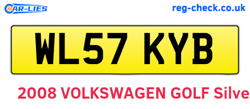 WL57KYB are the vehicle registration plates.