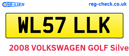 WL57LLK are the vehicle registration plates.