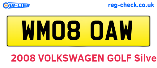 WM08OAW are the vehicle registration plates.
