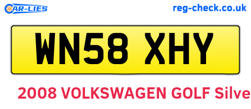 WN58XHY are the vehicle registration plates.