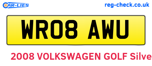 WR08AWU are the vehicle registration plates.