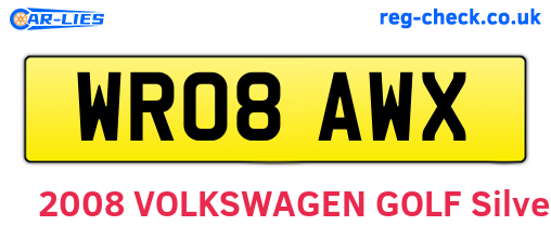 WR08AWX are the vehicle registration plates.