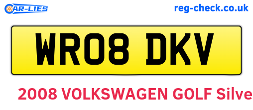 WR08DKV are the vehicle registration plates.