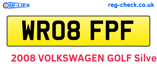 WR08FPF are the vehicle registration plates.