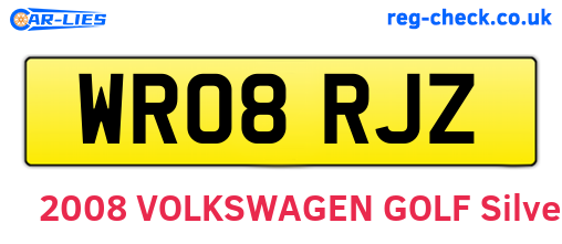WR08RJZ are the vehicle registration plates.
