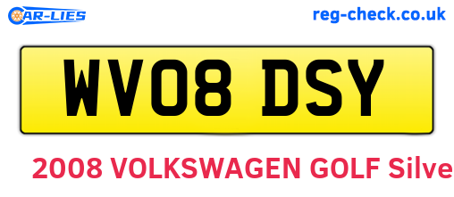 WV08DSY are the vehicle registration plates.