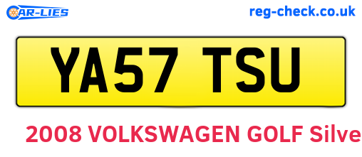 YA57TSU are the vehicle registration plates.