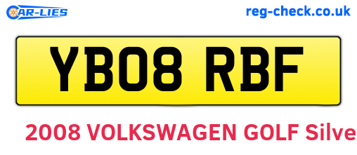YB08RBF are the vehicle registration plates.
