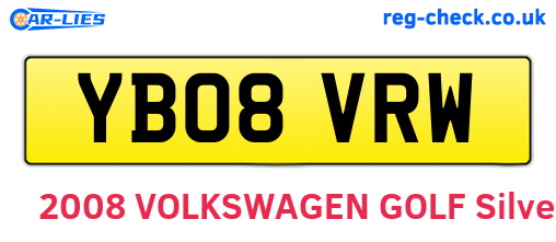 YB08VRW are the vehicle registration plates.