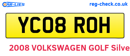 YC08ROH are the vehicle registration plates.